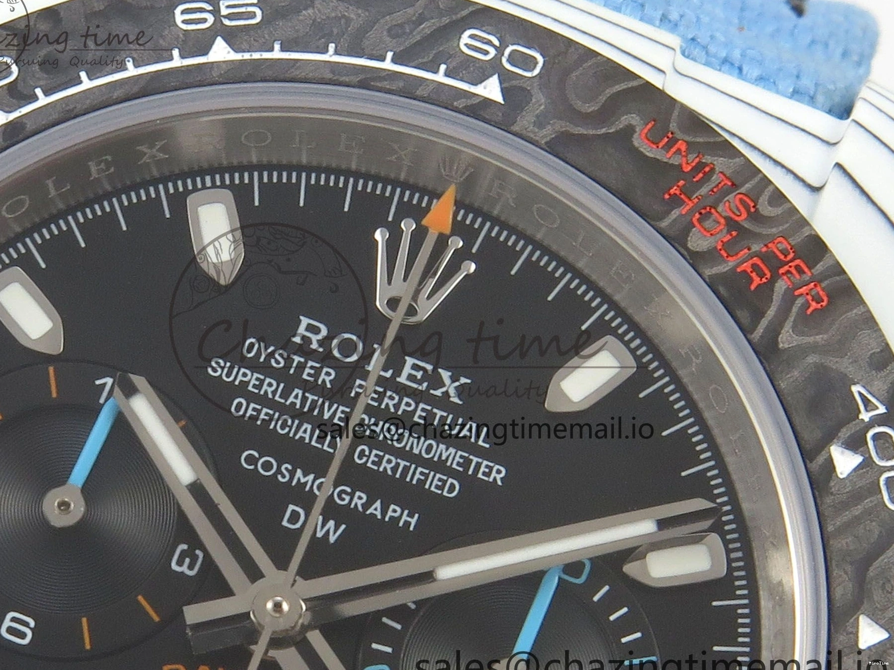 MiroTime 0106 Attractive Daytona DIW Carbon Case and Bezel DIWF Edition Black Dial on Blue Nylon Strap A 71